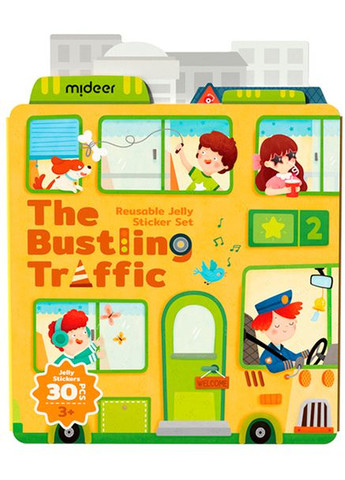 Многоразовые наклейки Резвый транспорт 30 наклейок (MD1245) наклейки MiDeer (338435337)