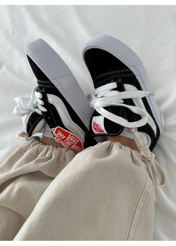 КЕДЫ ЖЕНСКИЕ VANS KNU SKOOL PLATFORM BLACK WHITE ВАНС КНУ СКУЛ No Brand чёрные демисезоны (367171947)