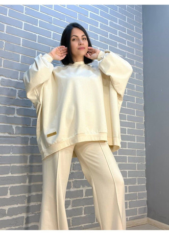 Костюм жіночий MY CITY 3044-8286 світшот широкий оверсайз та брюки палаццо зі стрілкою No Brand (313453265)