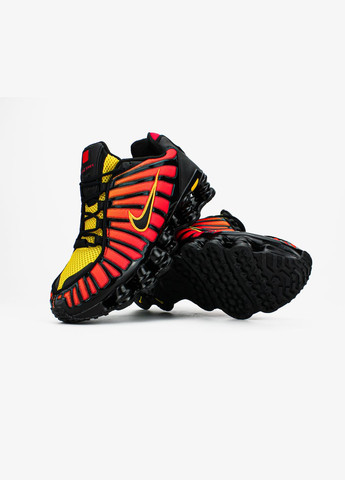 Оранжевые всесезонные кроссовки мужские и женские nike shox tl black orange tiger | найк шокс тл черные оранжевые No Brand