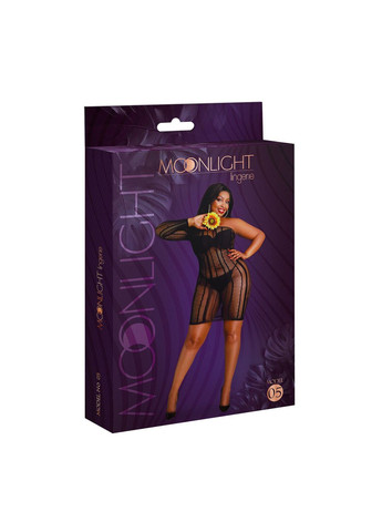 Черное платье с рукавом черного цвета модель 05 size plus Moonlight