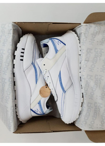 Белые демисезонные кроссовки мужские reebok classic legacy white blue рибок No Brand