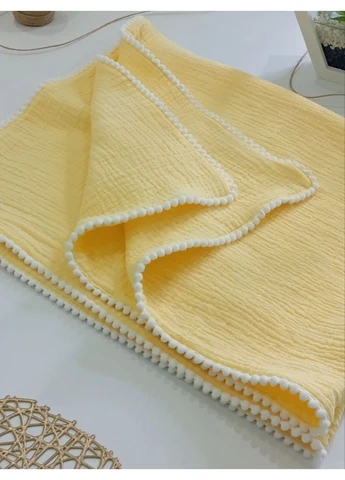 Муслиновый плед с декоративной тесьмой. размер 75*90 No Brand (397058470)