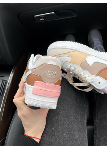 КРОСІВКИ ЖІНОЧІ NIKE AIR FORCE 1 SHADOW BROWN НАЙК АІР ФОРС 1 ПРЕМІУМ No Brand білі демісезони (368855940)