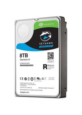 Накопичувач HDD SATA 8.0TB SkyHawk AI Surveillance 7200rpm 256MB (ST8000VE001) Seagate (314929542)