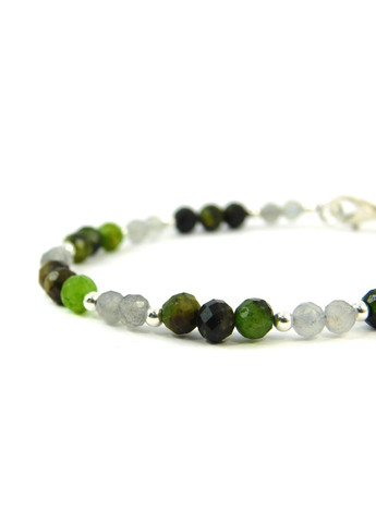 Браслет "Дует" Лабрадор, Жадеїт, срібло 15 Fursa fashion (322314210)