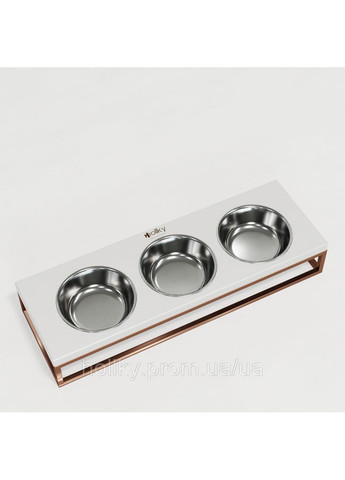Миски на подставке для кошек и маленьких собак Base Bar (3×0,45 л) Bar-54187-GLWH Hollky (365652737)