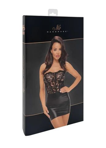 Черное платье f300 solace lace up corset mini dress cherrylove Noir Handmade