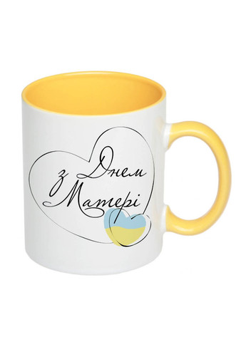 Чашка с принтом "С Днем Матери" 330мл (цвет жёлтый) (19188) No Brand (312488127)