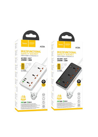 Сетевой Удлинитель AC8A PD30W/QC18W/1C3A 1.5m Hoco (337995193)