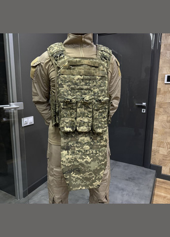 Підсумок з балістичним пакетом 1 класу, фартух напашник для плитоноски, розмір, Піксель, Cordura 1000D Добронь (362601428)