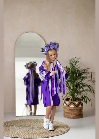 Фиолетовая вышитое платье для девочки фиолетовое (359472889)