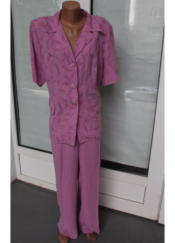 Костюм жіночий брючний рожевий No Brand Костюм жіночий літній (351361472)
