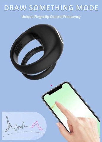 Эрекционное кольцо DoubleSexyRing с вибрацией, аккумулятором и управлением со смартфона No Brand (339864857)