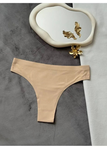 Безшовні жіночі трусики бразиліани набір трусів 3 од, для жінок на завищеній посадці, однотонні No Brand Бразиліани (366239365)