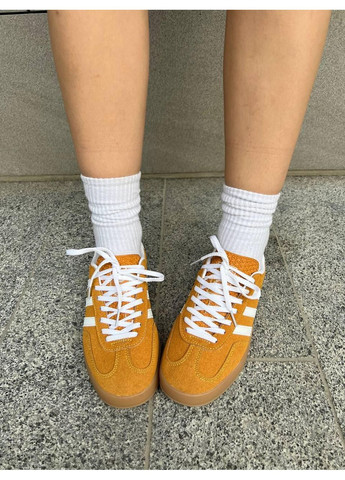 Білі Осінні кросівки чоловічі adidas gazelle yellow brown адідас газель No Brand