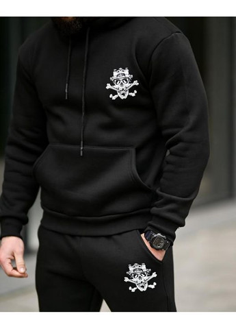 Армійський чоловічий зимовий костюм на флісі Трон чорний Freedom