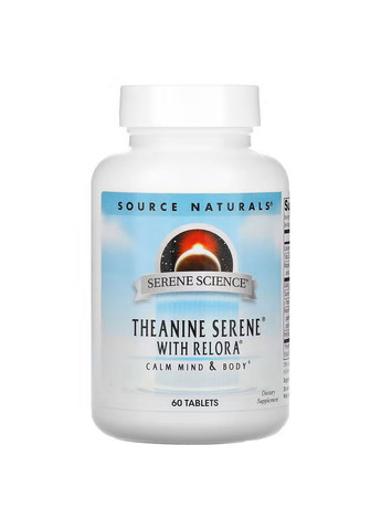 Аминокислота Serene Science Theanine Serene with Relora, 60 таблеток Source Naturals (293419964)