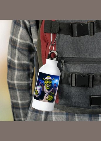 Фляга (пляшка) для води з карабіном 500 мл Металева (Туристична, Для кемпінгу, Для спорту) #47 500 мл Білий No Brand (323639567)