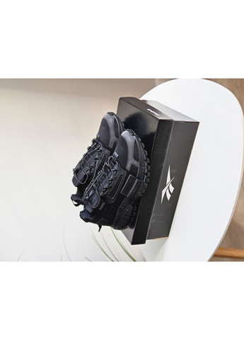 Черные демисезонные кроссовки мужские и женские reebok zig kinetica edge black | рибок зиг кинетика эдж черные No Brand