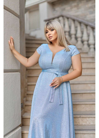 Голубое вечернее платье люрекс хамелеон 23059 голубой Tanita-Romario