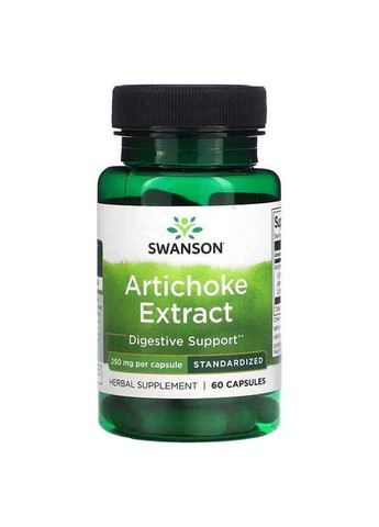 Экстракт артишока Artichoke Leaf Extract (Cynara Scolymus) 250 mg (2,5% кофеоиловой кислоты), 60 капсул Swanson (290667972)