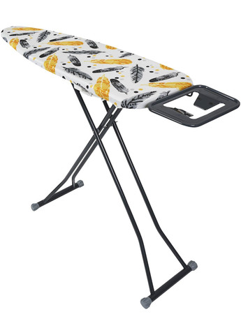 Гладильная доска ALPINE PLUS 110 х 33 см моноблок с розеткой Желто-черные перья EUROHOME (322456326)