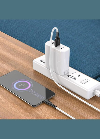 Кабель для зарядки MicroUSB Android BX86 |1м/2.4A| Білий Borofone (337351424)