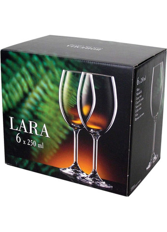 Набор бокалов для вина Lara 250 мл 6 шт 40415/250 Bohemia (342375409)