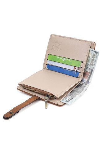 Жіночий гаманець PT23-2087 Brown клатч із пряжкою повсякденний складаний маленький 5 шт. Prettyzys (352012498)