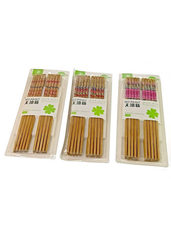 Палички для їжі бамбукові (10 пар) (28х14х2 см) (Арт.34188) No Brand (306848262)