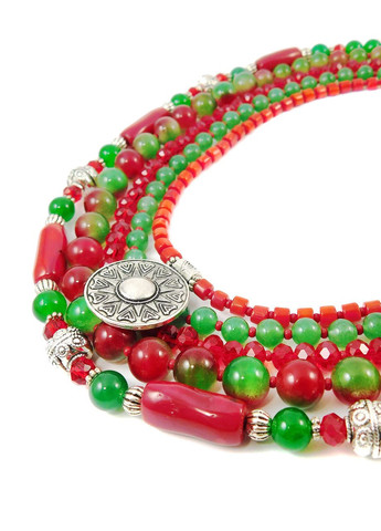 Намисто "Македонія" Корал, Котяче око, Хризопраз Fursa fashion (324211171)