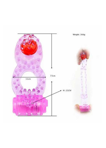 Еластичне ерекційне кільце зі щетинками та вібрацією - Рожевий Drive No Brand (327875686)