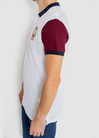 Белая футболка-поло мужское с принтом для мужчин Ager