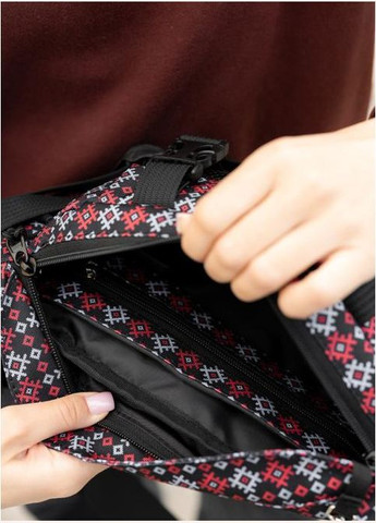 Сумка на пояс через плечо женская текстильная Черный 35565 Sambag (334673966)