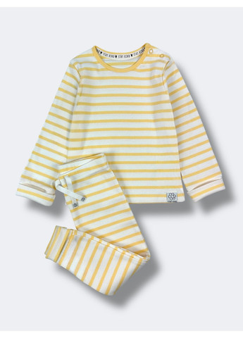 Комбинированный демисезонный комплект в рубчик cream/yellow, размер George 7009~01