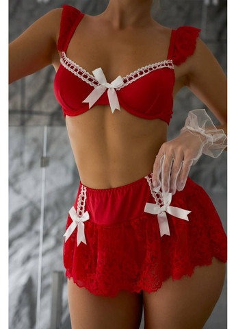 Червоний демісезонний спокусливий комплект білизни No Brand