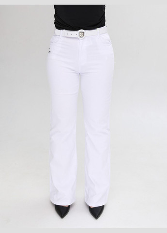 Брюки женские белый клеш с высокой посадкой Estensivo Клеш (291985529)