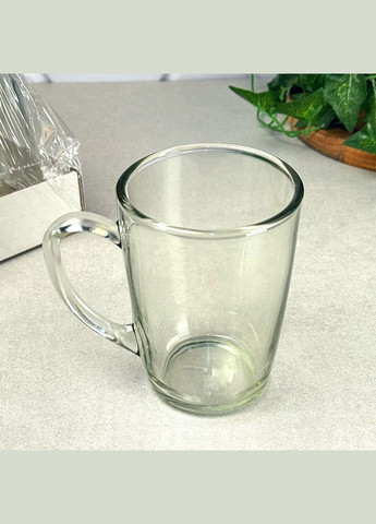 Набор чашек стеклянных 330 мл "White Coffee" 6 шт переходной цвет Украина Гута Скла (332993977)