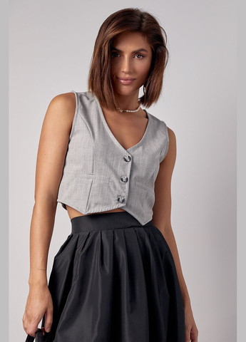 Короткий жіночий жилет у смужку на гудзиках Lurex (297682533)