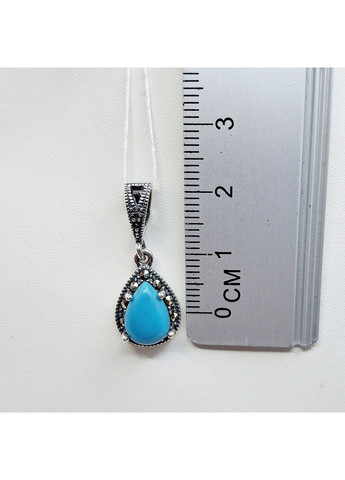 Кулон срібний з бірюзою та марказитом 2 г No Brand (369737704)