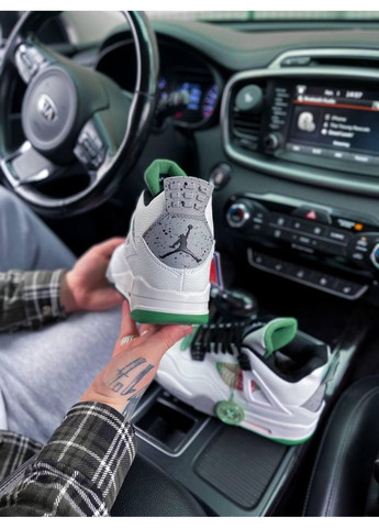 КРОССОВКИ ЖЕНСКИЕ NIKE AIR JORDAN 4 RETRO LUCID GREEN RASTA НАЙК АИР ДЖОРДАН No Brand серые демисезоны (367168724)