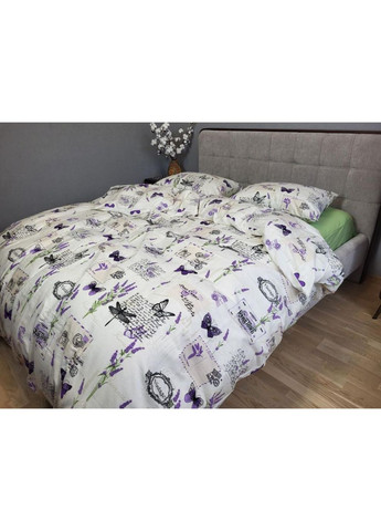 Постельное белье с резинкой Открытка/салатовый, фланель(байка) Семейный размер, наволочки 70/70 No Brand (363193554)