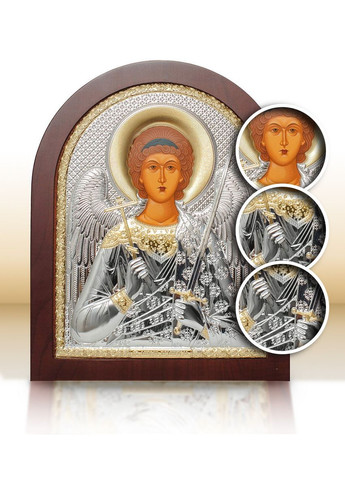 Серебряная Икона Ангел Хранитель 10,7х12,8см арочной формы на дереве Silver Axion (265446066)