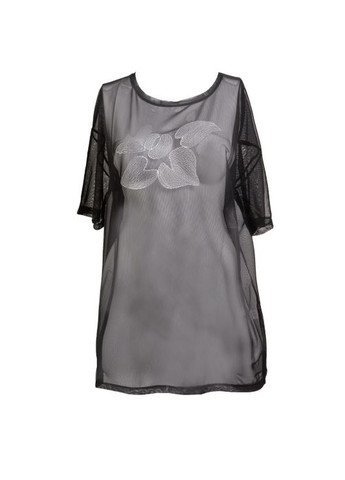 Пляжна туніка VOBB65161 чорний з айворі Oroblu FLOWER (328092588)