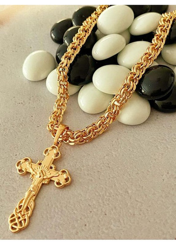 Позолочений Ланцюжок 50см + Хрестик. Позолота No Brand (361222492)