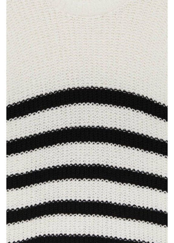 Черно-белый демисезонный свитер 4558/335 Pull & Bear