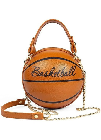 Женская круглая сумка BASKETBALL мяч на цепочке коричневая No Brand (290704823)