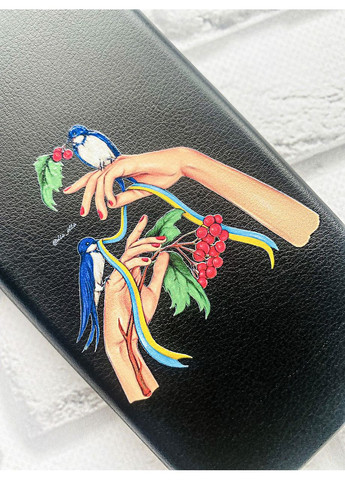Чохол-книжка чорний з малюнком на Xiaomi Redmi 14C / Poco C75 Ластівки (принт 15) Creative (355400927)