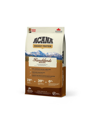 Сухий корм для собак всіх порід Ranchlands для всіх стадій життя яловичина, ягня, свинина, бізон, судак 11.4 кг (a54311) Acana (307500195)